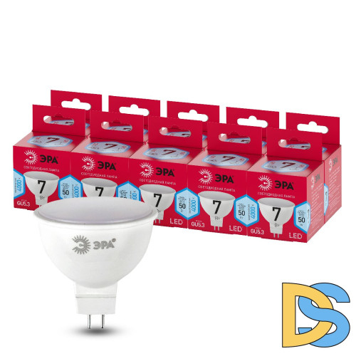 Лампа светодиодная Эра GU5.3 7W 4000K LED MR16-7W-840-GU5.3 R Б0050690