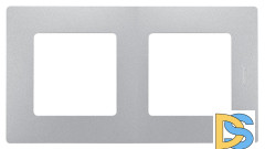 Рамка 2-постовая Legrand Etika алюминий 672552