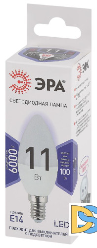 Лампа светодиодная Эра E14 11W 6000K LED B35-11W-860-E14 Б0032984