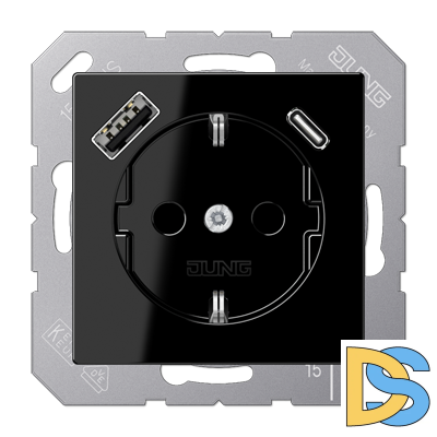 Розетка 2K+З USB Typ AC Jung A1520-15CASW