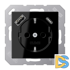 Розетка 2K+З USB Typ AC Jung A1520-15CASW