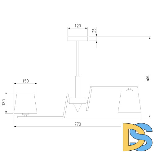 Люстра на штанге Eurosvet Ozark 60149/8 латунь a064981