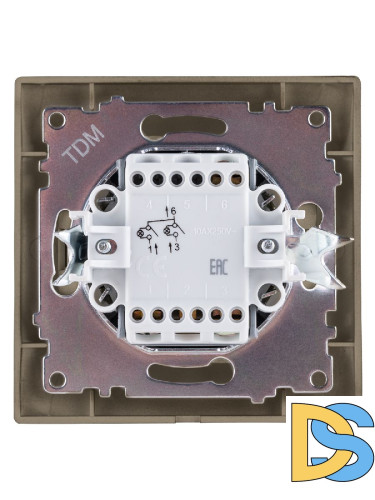 Выключатель двухклавишный с подсветкой Лама TDM Electric SQ1815-0705