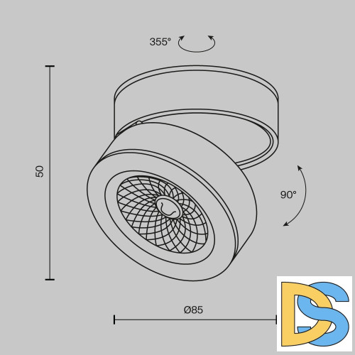 Накладной спот Maytoni Magic C022CL-7W4K-B-1