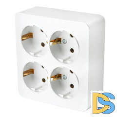 Розетка 4-местная с/з Stekker София MST16-14S-01 49310