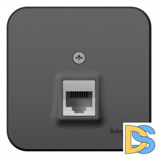Розетка компьютерная RJ45, кат.5E, изолир пластина Schneider Blanca Антрацит