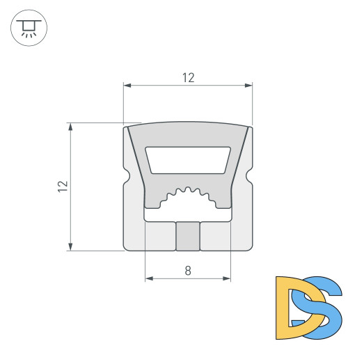 Силиконовый профиль Arlight WPH-FLEX-1212-TOP-S8-20m WHITE 041091