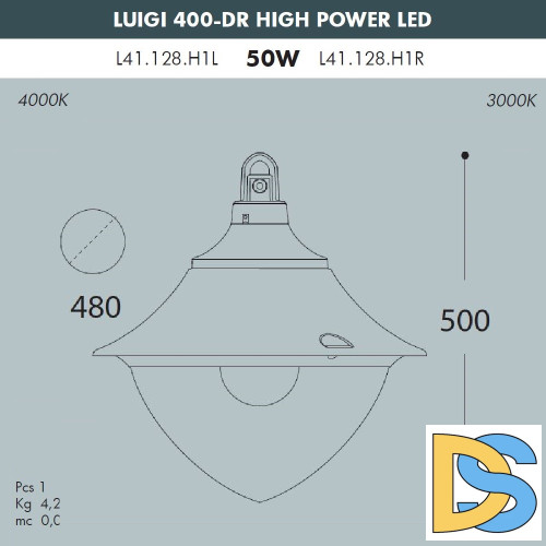 Подвесной уличный светильник Fumagalli Vivi L41.128.000.LXH27