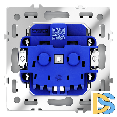 Розетка встраиваемая VOLTUM S70 с заземлением и защитными шторками, 16А, (белый матовый)