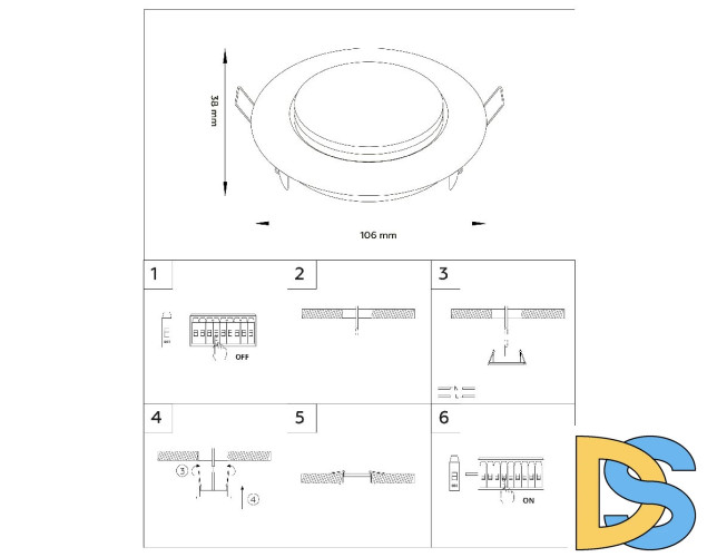 Встраиваемый светильник Ambrella Light Standard Spot GX53 Spot G101 BK