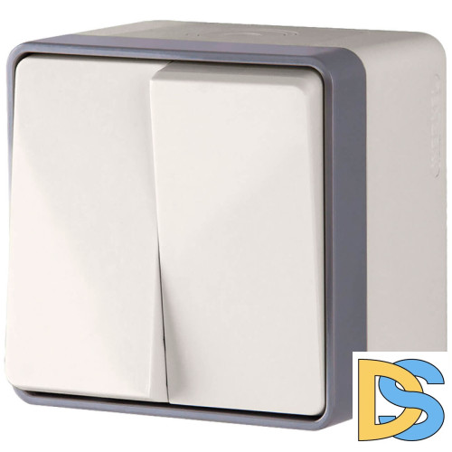 Выключатель Werkel двухклавишный влагозащищенный Gallant слоновая кость WL15-03-02 4690389102271