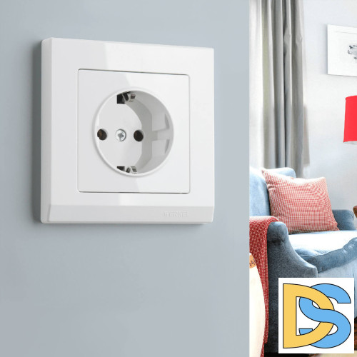 Розетка с заземлением, безвинтовой зажим Werkel белый W1171301 4690389155321