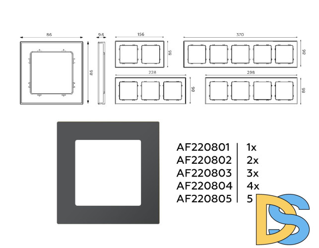 Рамка трехместная Ambrella Volt Techno AF220803
