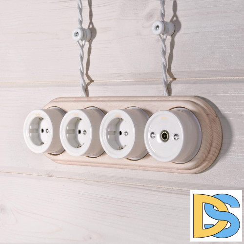 Ретро кабель Werkel витой двухжильный 1,5 мм белый W6452201 4690389165344