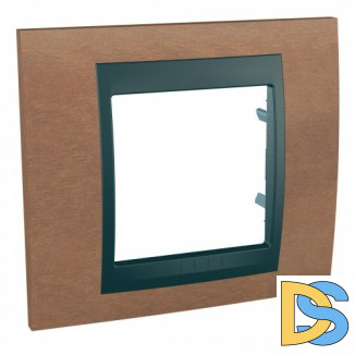 Рамка 1-ая (одинарная), Дерево Вишня/Графит, серия UNICA TOP/CLASS, Schneider Electric