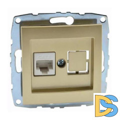 Розетка телефонная Rj45 Cat3 Mono Electric Despina-Larissa титан 500-002225-124