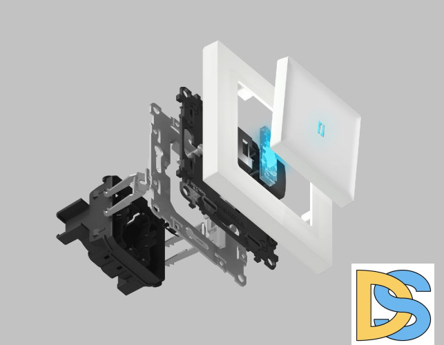 Механизм 1-кл проходного выключателя Ambrella Volt Quant VM105