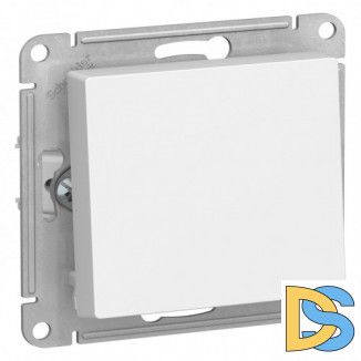 Выключатель 1-клавишный; кнопочный, Белый, серия Atlas Design, Schneider Electric