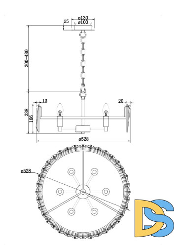 Подвесная люстра Maytoni Puntes MOD043PL-06CH