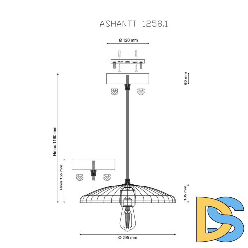 Подвесной светильник Lucia Tucci Ashanti 1258.1