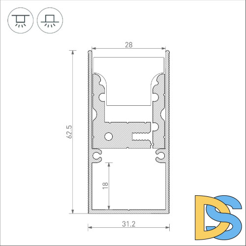Профиль-держатель Arlight ARH-FLOOR27-H28-2000 039471
