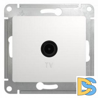 Розетка телевизионная единственная ТV, Белый, серия Glossa, Schneider Electric