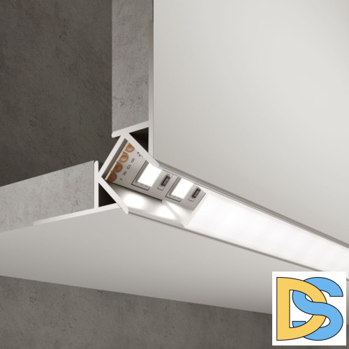 Профиль встраиваемый угловой алюминиевый с экраном Elektrostandard внешний угол LL-2-ALP015 4690389170584