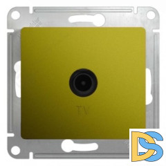 Розетка телевизионная оконечная ТV, Фисташковый, серия Glossa, Schneider Electric