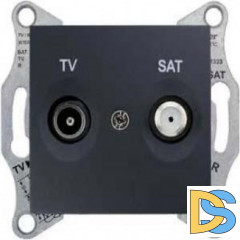 Розетка телевизионная оконечная ТV-SAT, Графит, серия Sedna, Schneider Electric