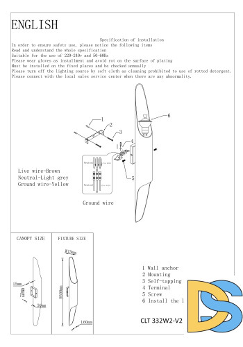 Настенный светильник Crystal Lux CLT 332-V2 CLT 332W2-V2 BL-GO