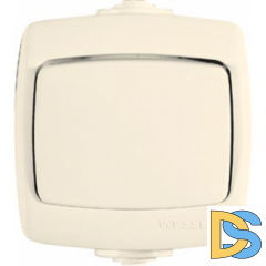 Переключатель Schneider Electric Рондо IP44 1-клавишный 6А сл. кость