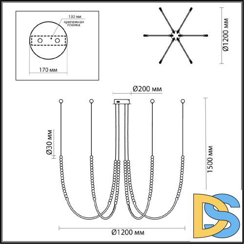 Подвесная люстра Odeon Light Monella 6639/70L