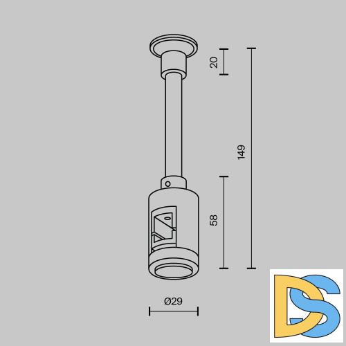 Крепление настенное одинарное удлиненное Maytoni Flarity TRA155CW-SL1-B