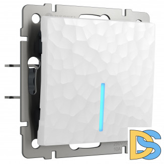 Выключатель одноклавишный с подсветкой (белый) W1210101