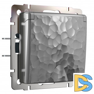 Розетка влагозащ. с зазем. с защит. крышкой и шторками (серебряный) W1271206