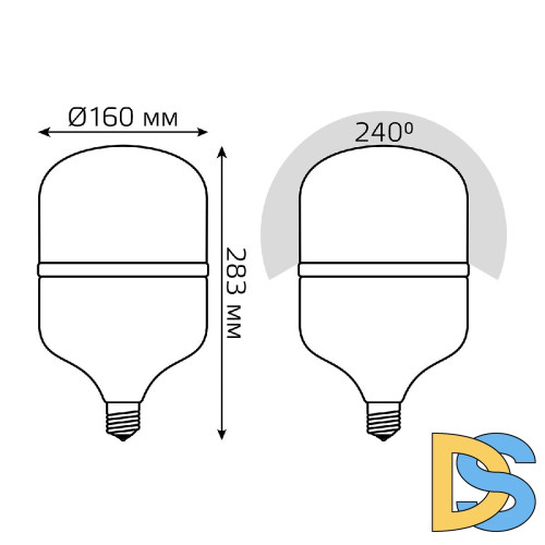 Лампа светодиодная Gauss E27 60W 6500K матовая 63236