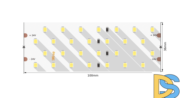 Светодиодная лента SWG SWG2P280-24-26-WW-20 005601