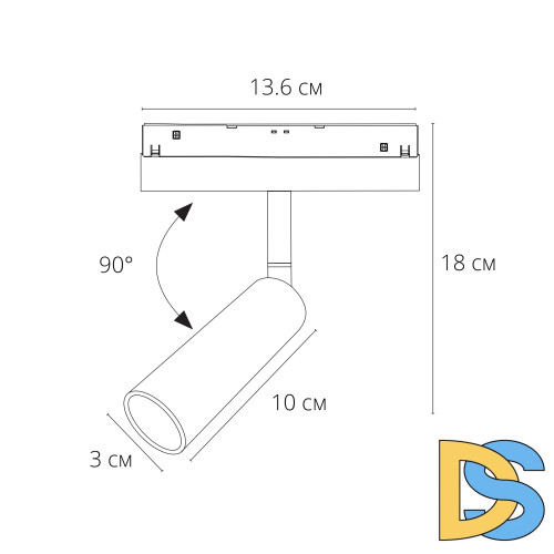 Трековый магнитный светильник Arte Lamp Linea A4680PL-1BK