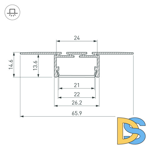 Профиль Arlight PLS-LOCK-H15-T-HIDE-3000 042807