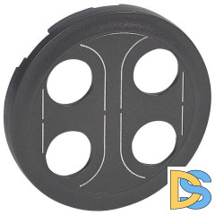 Лицевая панель Legrand Celiane розетки двойной Banana графит 067874