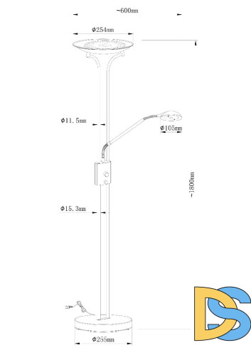 Торшер Arte Lamp Duetto A4329PN-2PB