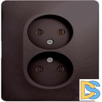 Розетка 2-ая электрическая без заземления, Графит, серия Glossa, Schneider Electric