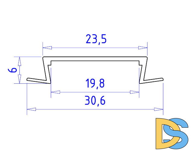 Алюминиевый встраиваемый профиль Ambrella Light Alum Profile GP1100AL