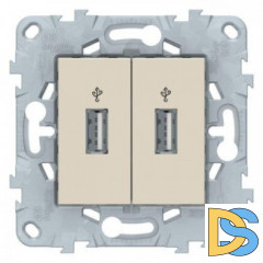 Розетка USB 2-ая, Бежевый, серия Unica New, Schneider Electric