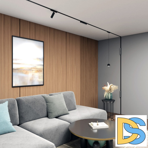 Трековый магнитный однофазный светильник Denkirs Air grill DK5338-BK