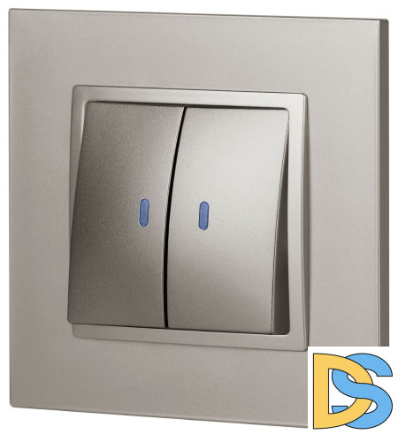 Выключатель двойной с подсветкой Эра Elegance 14-1105-16 Б0065789