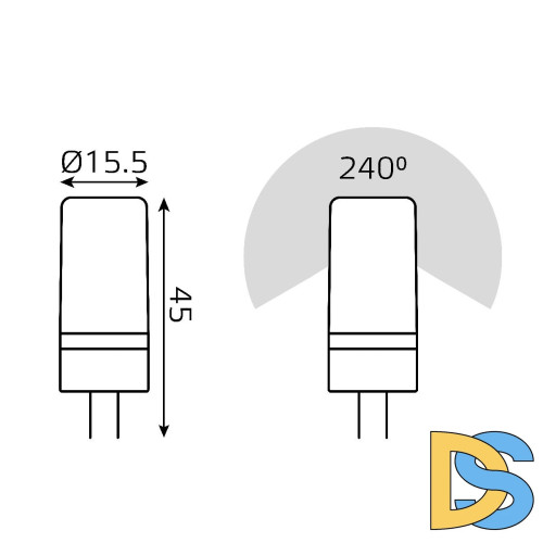 Светодиодная лампа Gauss Elementary G4 5W 3000K 18015