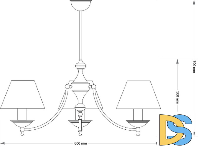 Люстра на штангера Kutek San Marino Lampshade SAN-ZW-3(P/A)CR