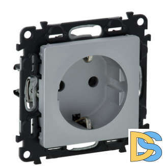 Розетка Legrand Valena Life с заземлением(безвинтовой зажим) 755202-753021 Алюминий