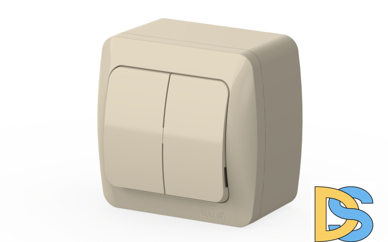 Выключатель двухклавишный ELBI Alsu 504-010300-202